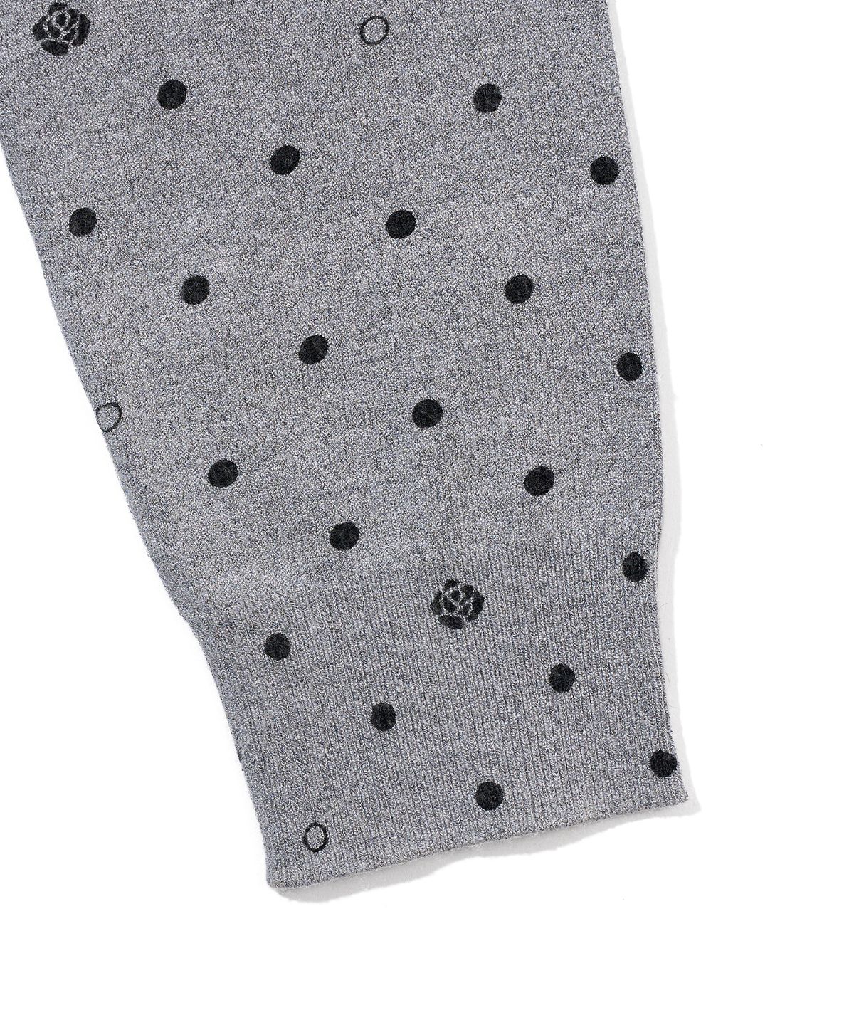 유희(YOUHEE) ROSE DOT KNIT CARDIGAN_MELANGE GREY