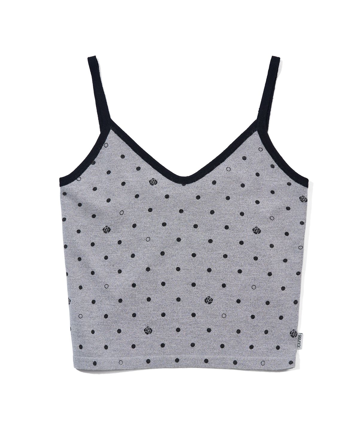 유희(YOUHEE) ROSE DOT KNIT SLEEVELESS_MELANGE GREY