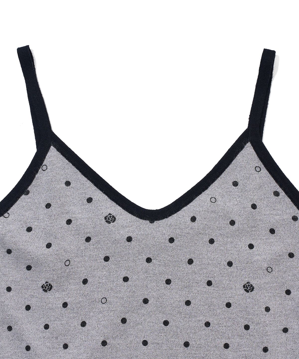 유희(YOUHEE) ROSE DOT KNIT SLEEVELESS_MELANGE GREY