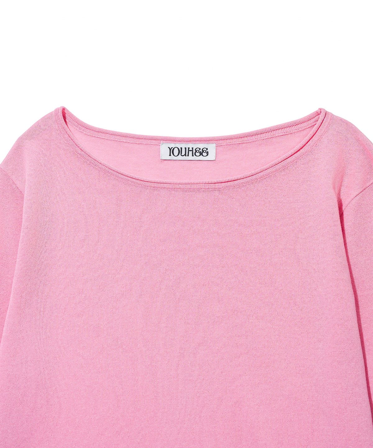 유희(YOUHEE) COLOR BLOCKED LONG SLEEVE KNIT_PINK