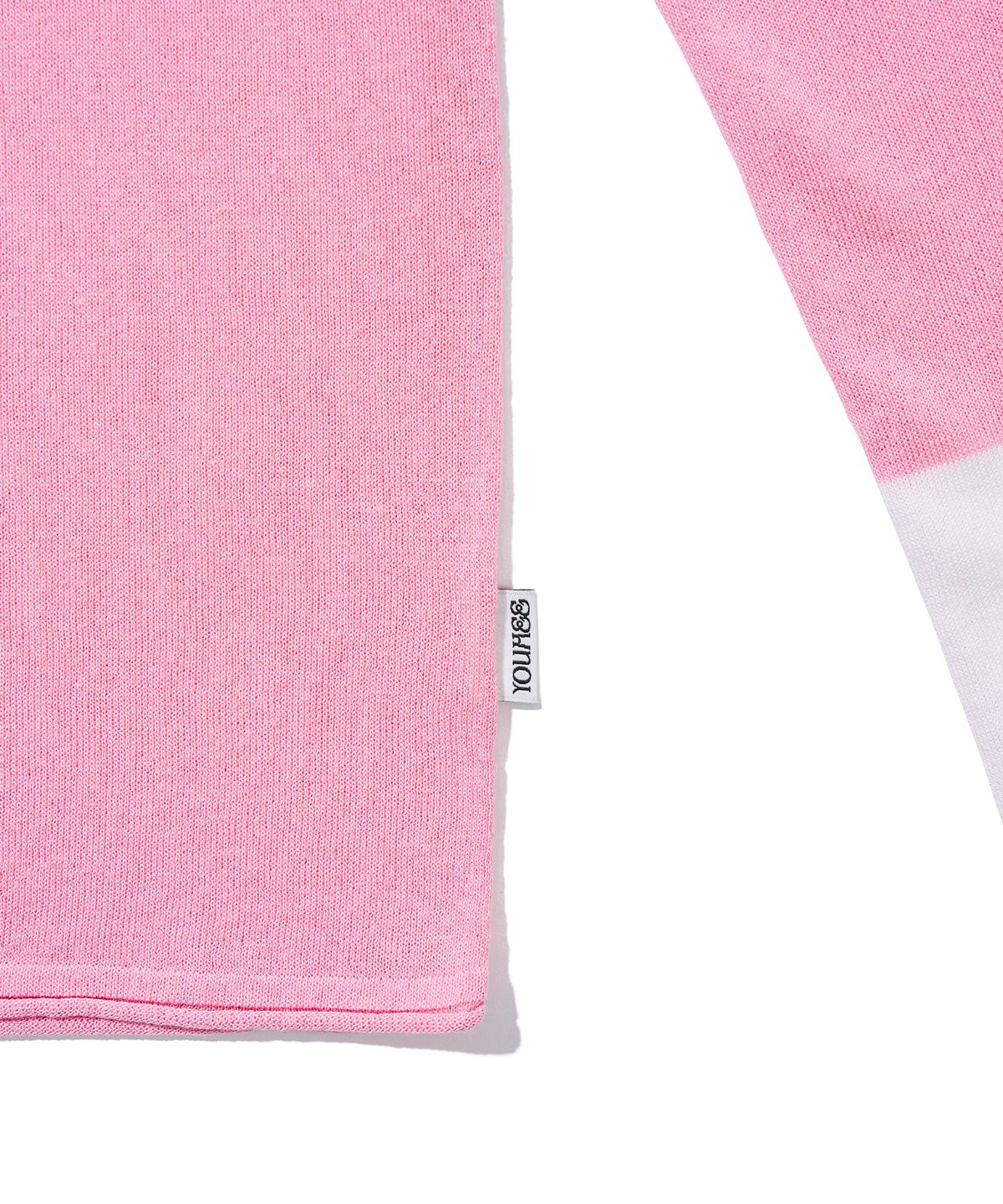유희(YOUHEE) COLOR BLOCKED LONG SLEEVE KNIT_PINK