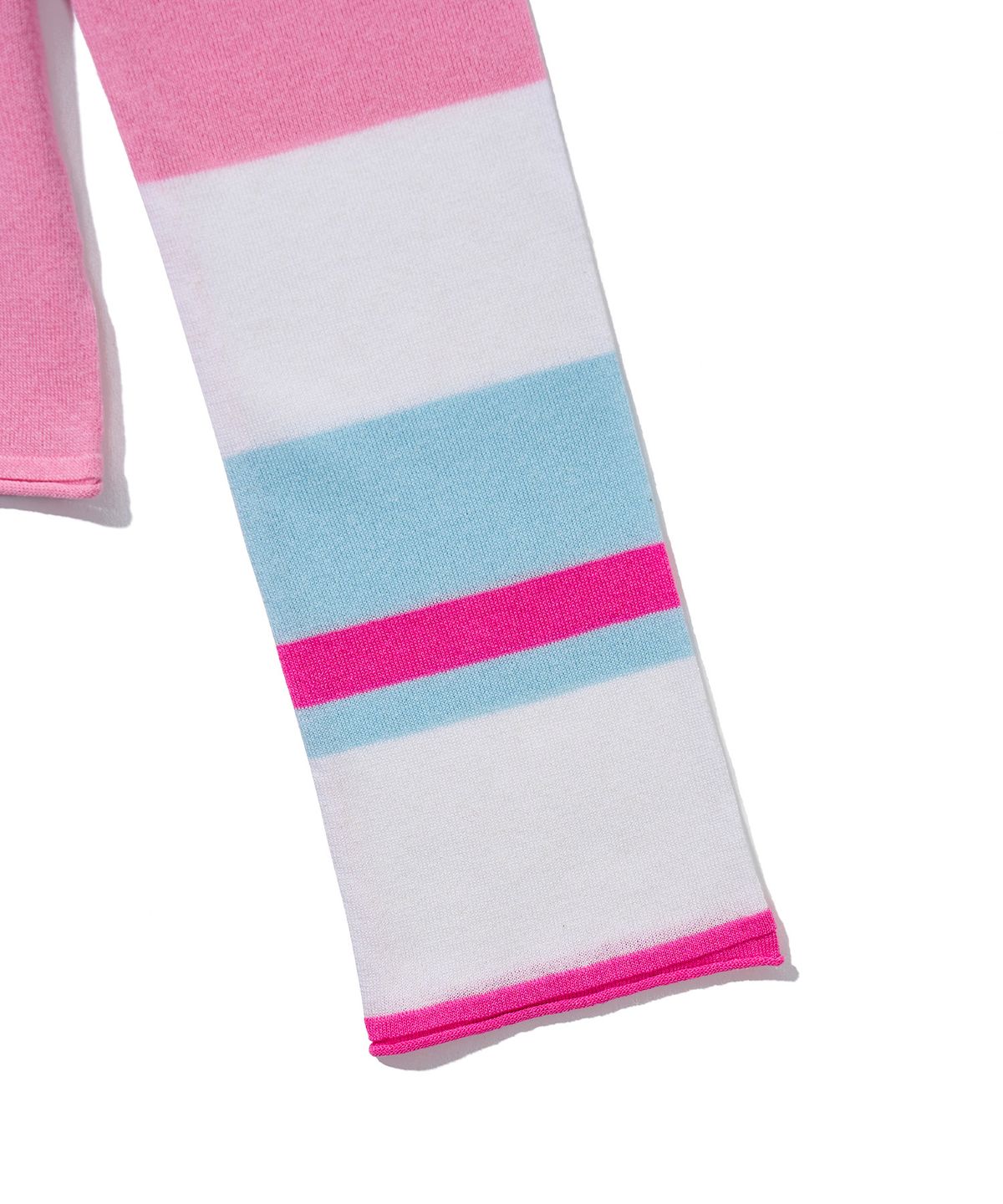 유희(YOUHEE) COLOR BLOCKED LONG SLEEVE KNIT_PINK