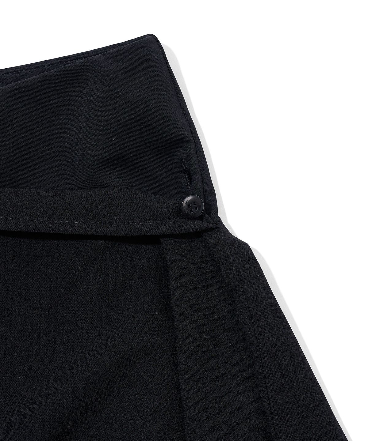 유희(YOUHEE) SLOGAN SKIRT PANTS_BLACK
