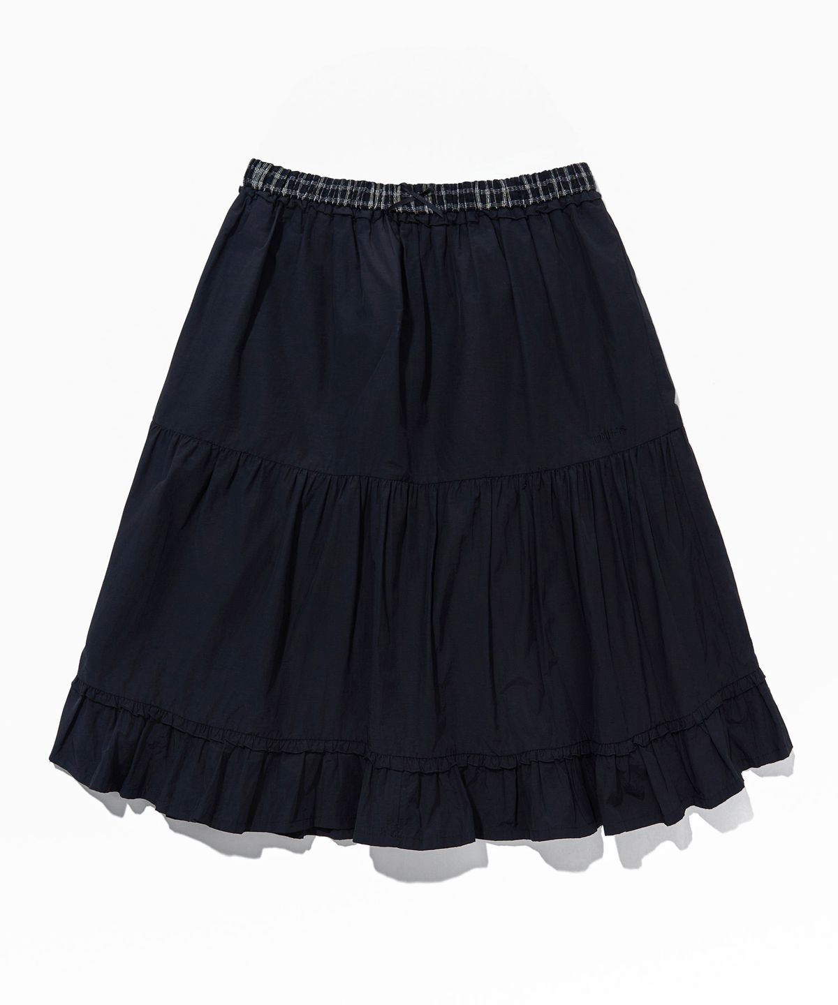 유희(YOUHEE) TIERED LACE MIDI SKIRT_BLACK