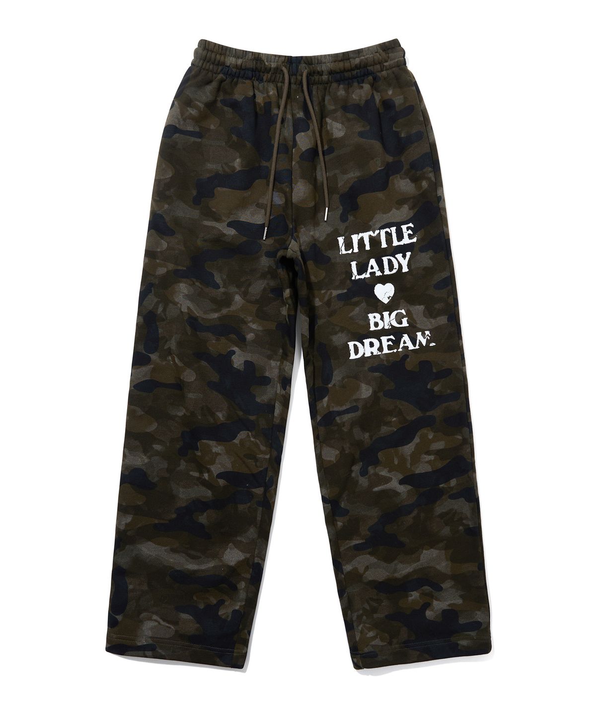 유희(YOUHEE) GRAPHIC CAMO SWEAT PANTS_KHAKI