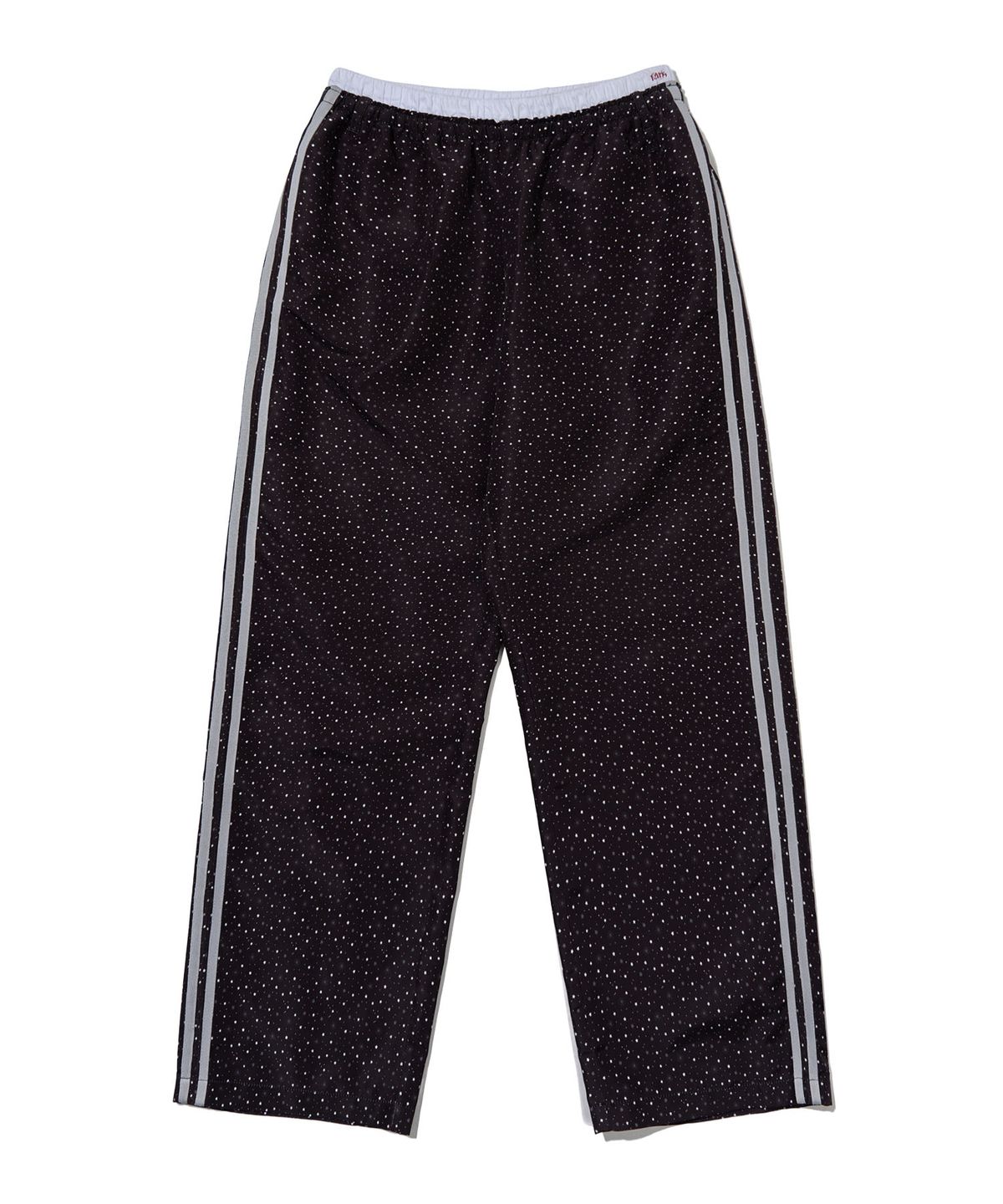 유희(YOUHEE) STAR PATTERN LAYERED BANDING TRACK PANTS_BLACK