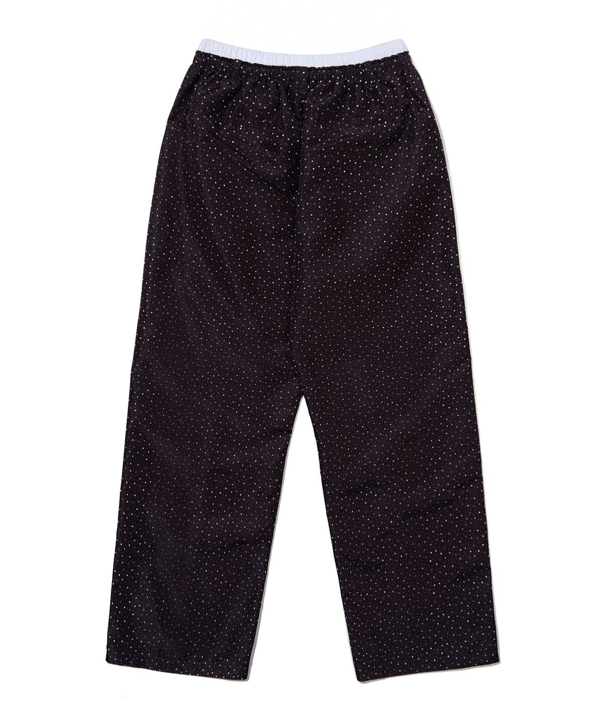 유희(YOUHEE) STAR PATTERN LAYERED BANDING TRACK PANTS_BLACK