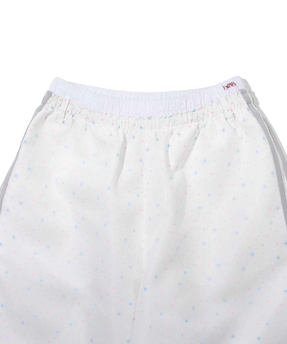 유희(YOUHEE) STAR PATTERN LAYERED BANDING TRACK PANTS_WHITE