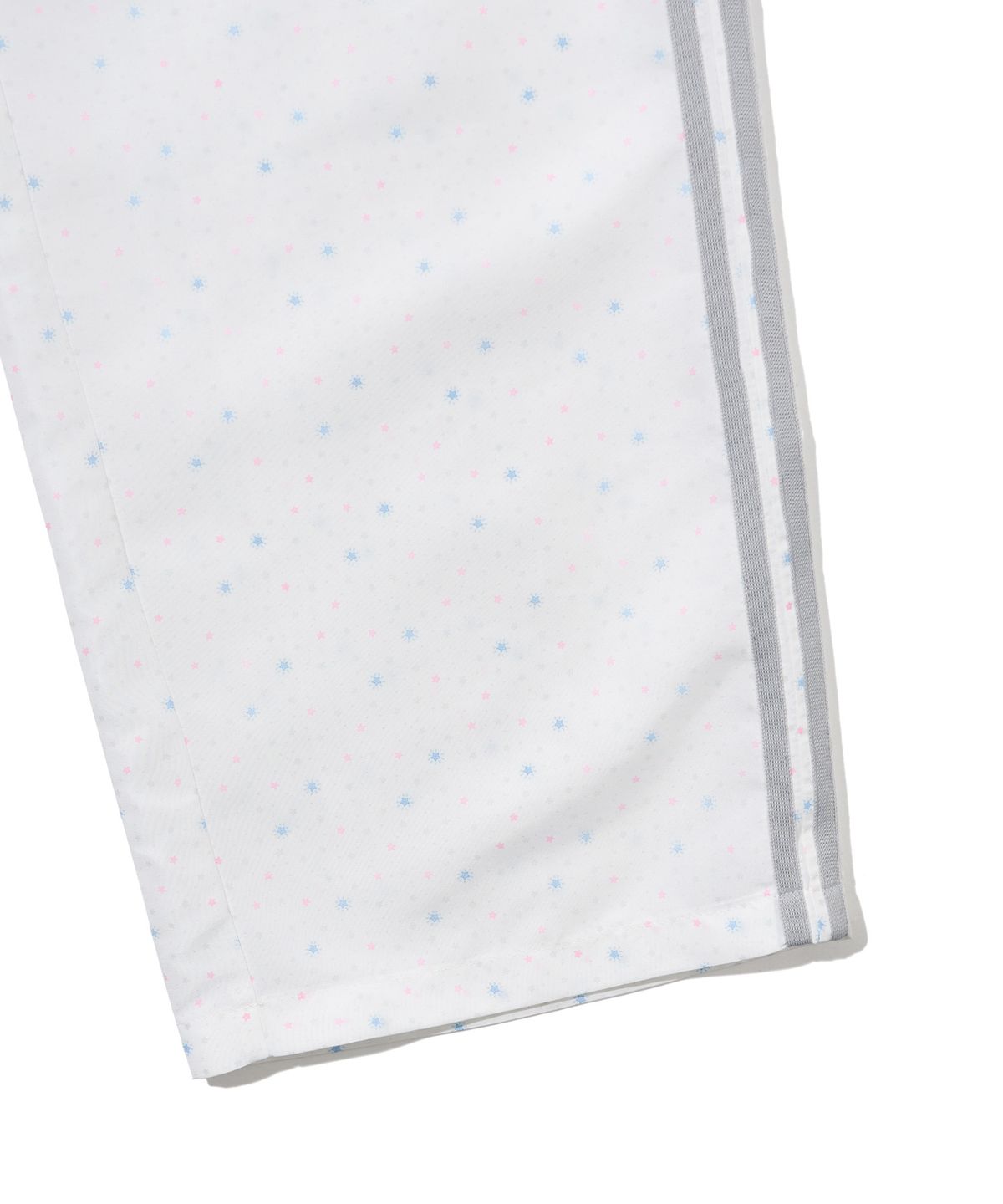 유희(YOUHEE) STAR PATTERN LAYERED BANDING TRACK PANTS_WHITE