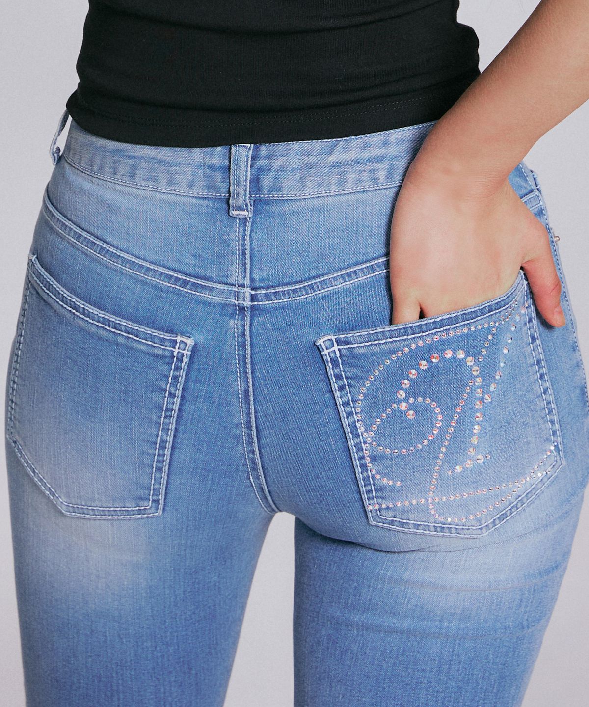 유희(YOUHEE) HOTFIX BOOTSCUT DENIM PANTS_LIGHT BLUE