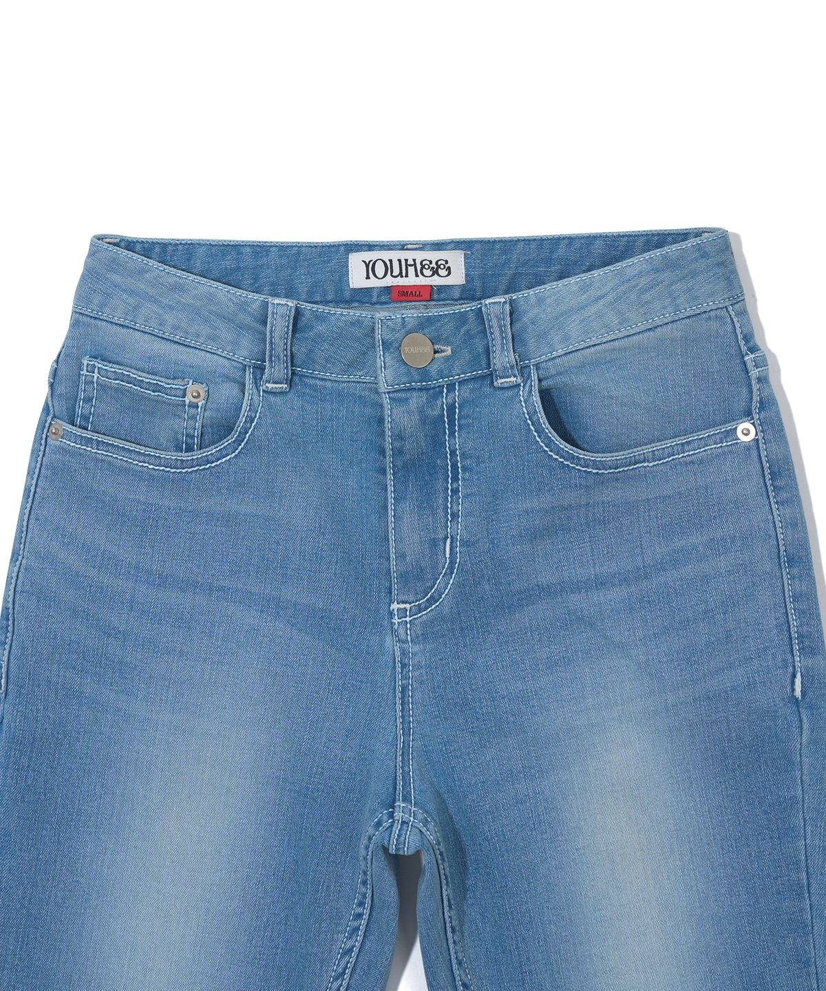 유희(YOUHEE) HOTFIX BOOTSCUT DENIM PANTS_LIGHT BLUE