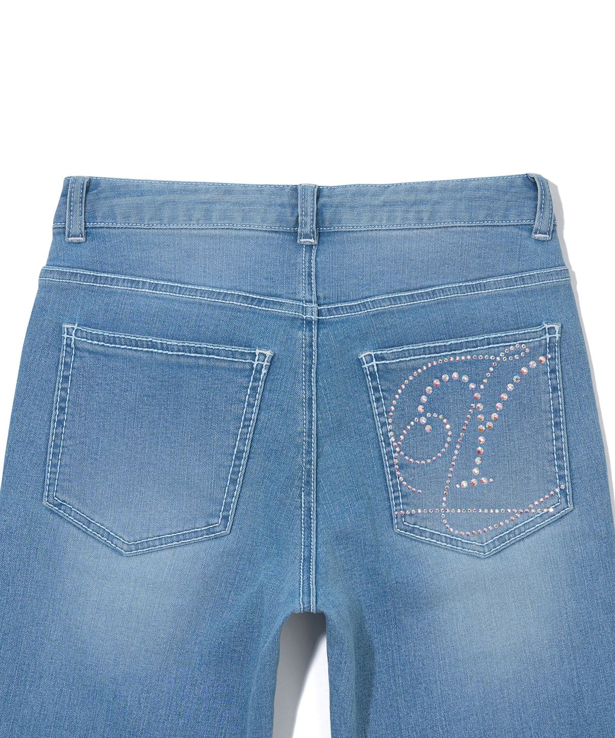 유희(YOUHEE) HOTFIX BOOTSCUT DENIM PANTS_LIGHT BLUE