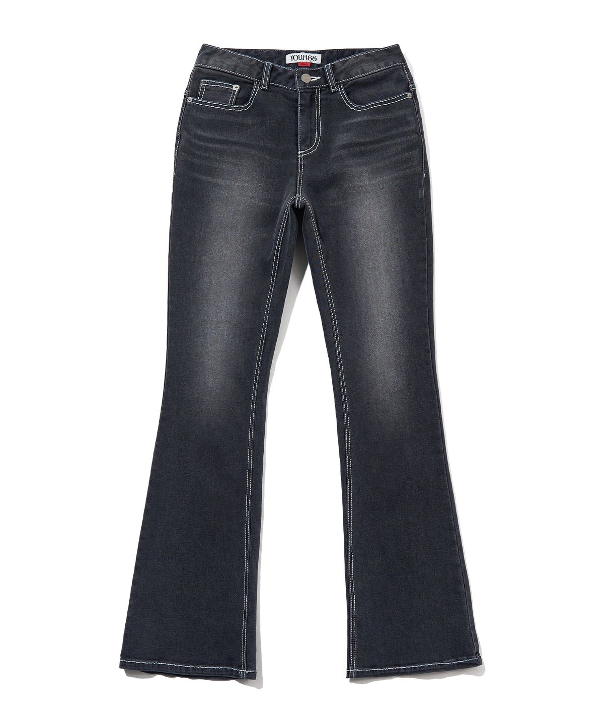 유희(YOUHEE) HOTFIX BOOTSCUT DENIM PANTS_GREY
