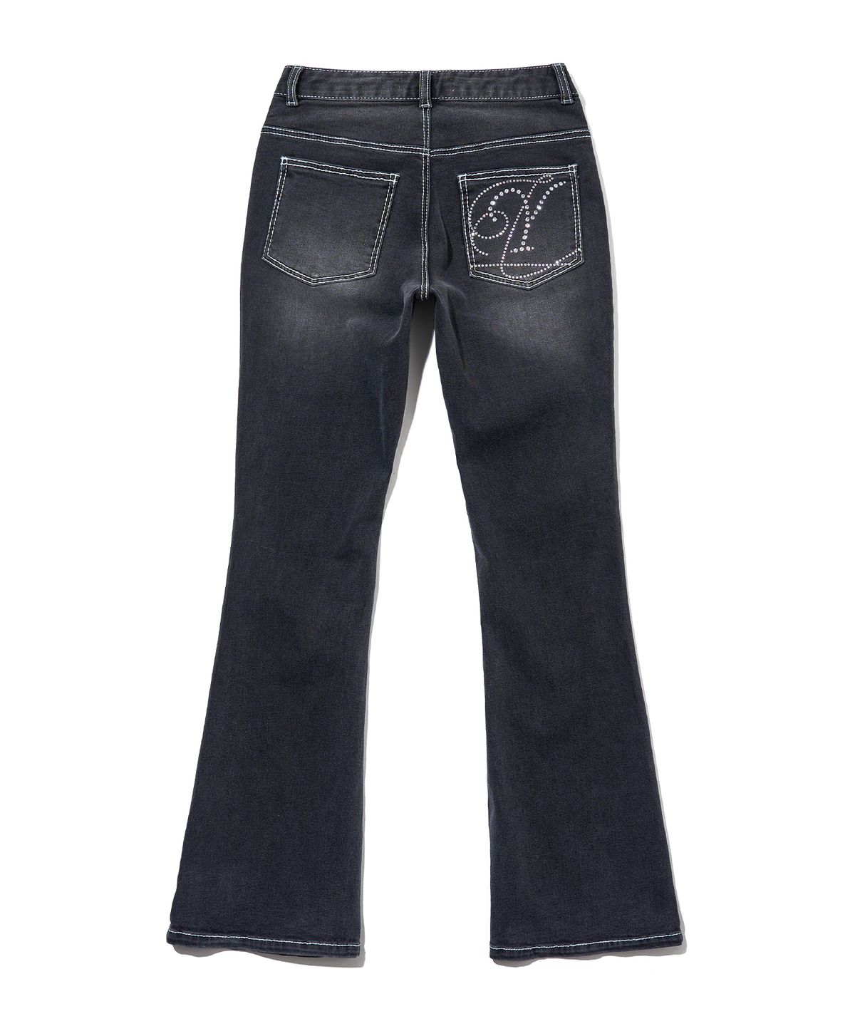 유희(YOUHEE) HOTFIX BOOTSCUT DENIM PANTS_GREY