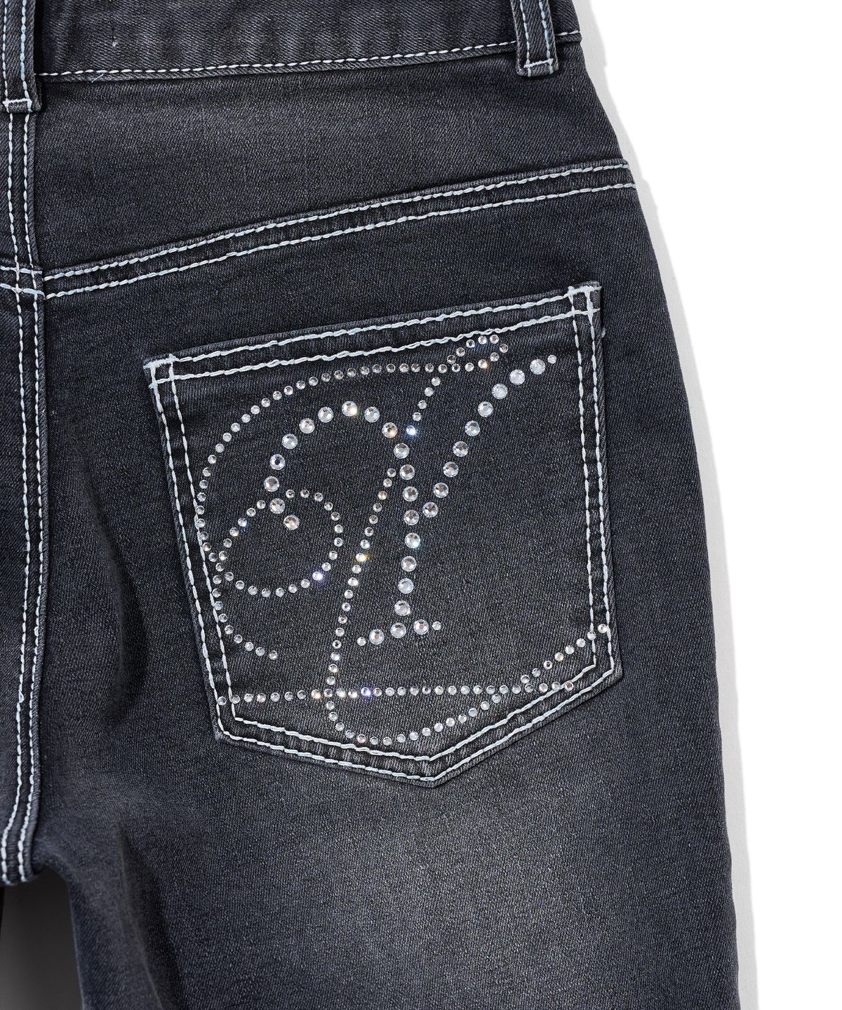 유희(YOUHEE) HOTFIX BOOTSCUT DENIM PANTS_GREY