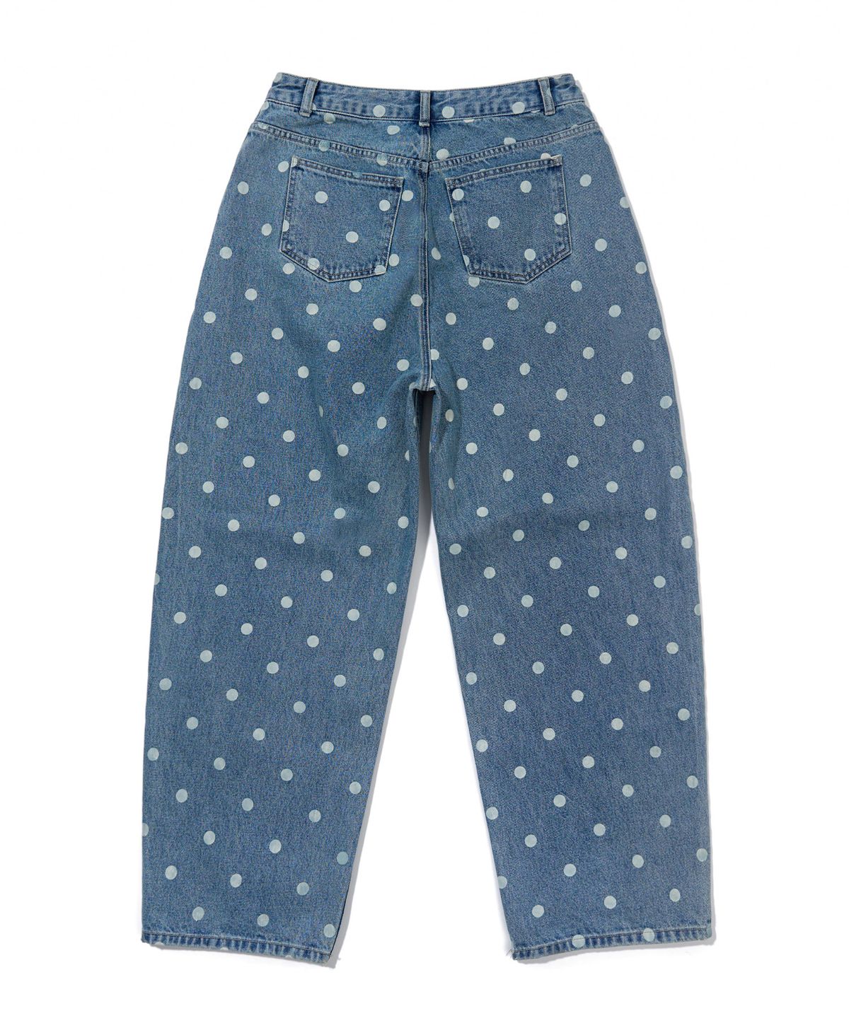 유희(YOUHEE) DOT PATTERN WIDE DENIM PANTS_LIGHT BLUE