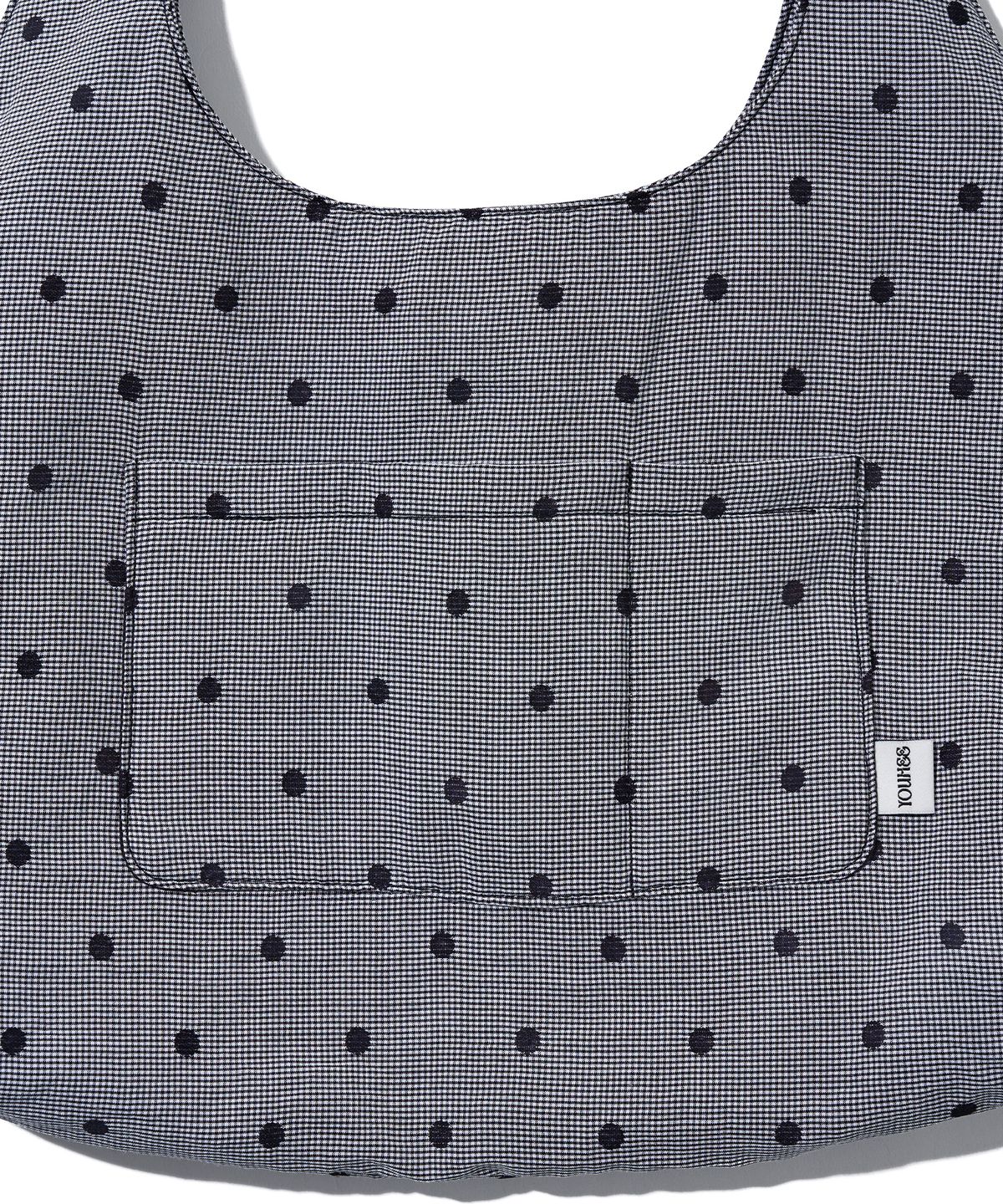 유희(YOUHEE) CHECK DOT COTTON BIG BAG_BLACK