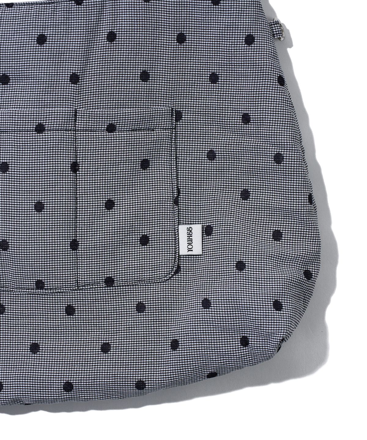 유희(YOUHEE) CHECK DOT COTTON BIG BAG_BLACK