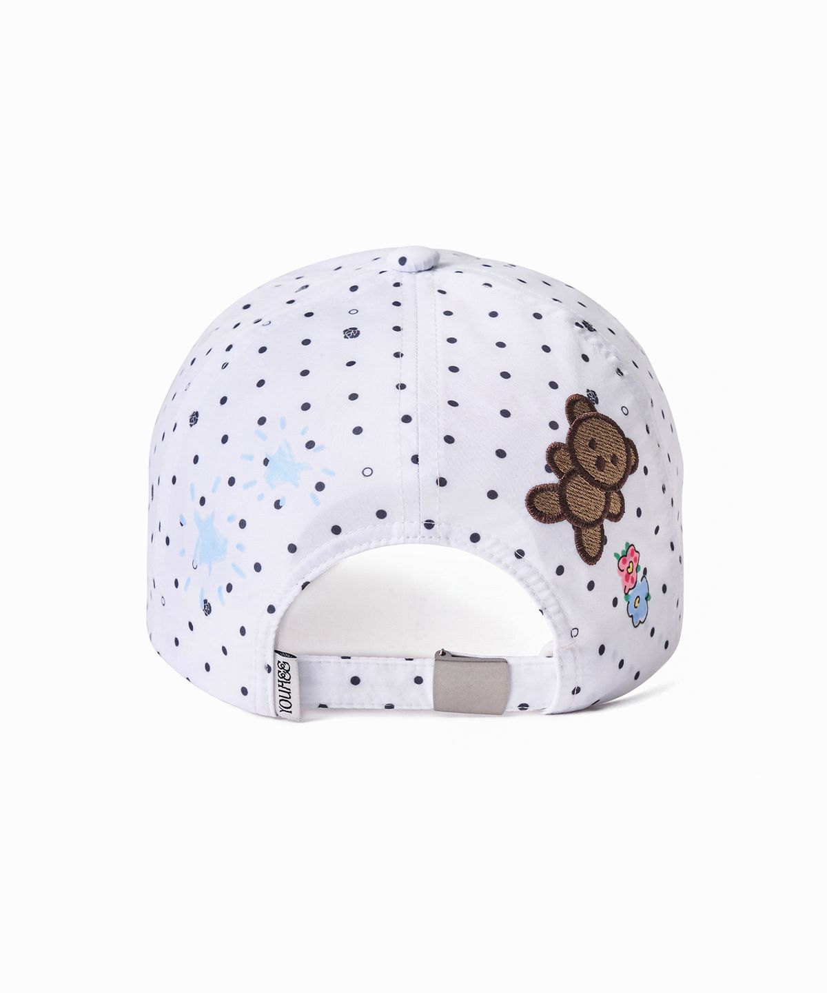유희(YOUHEE) ROSE DOT GRAPHIC BALL CAP_WHITE