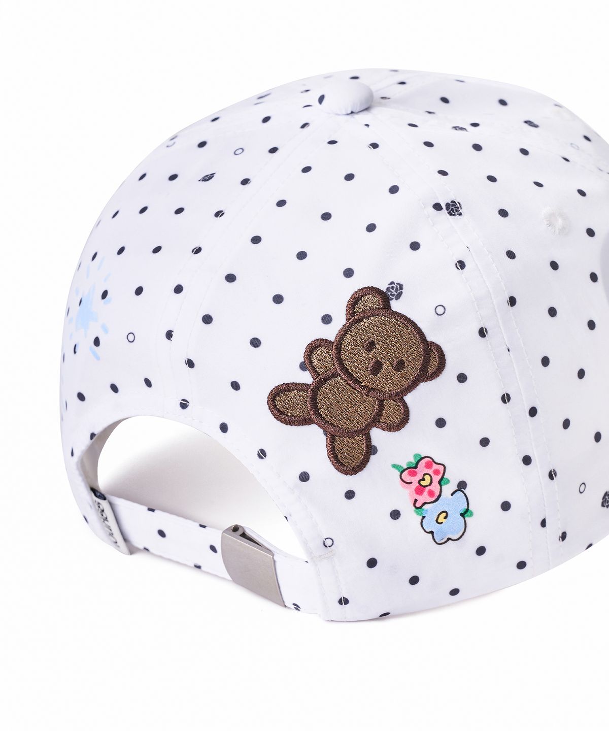 유희(YOUHEE) ROSE DOT GRAPHIC BALL CAP_WHITE
