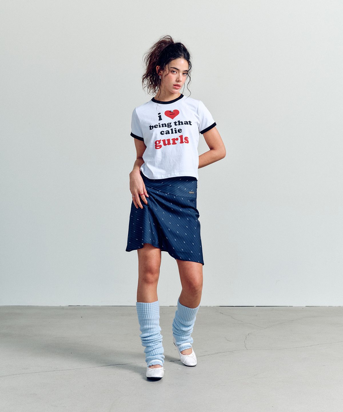 에즈이프 캘리(ASIF CALIE) NEW GURLS RINGER T-SHIRT WHITE