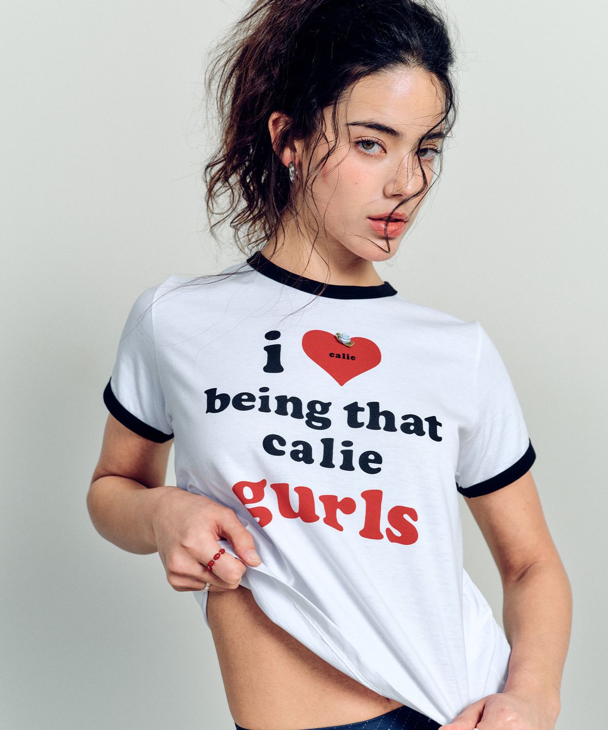 에즈이프 캘리(ASIF CALIE) NEW GURLS RINGER T-SHIRT WHITE