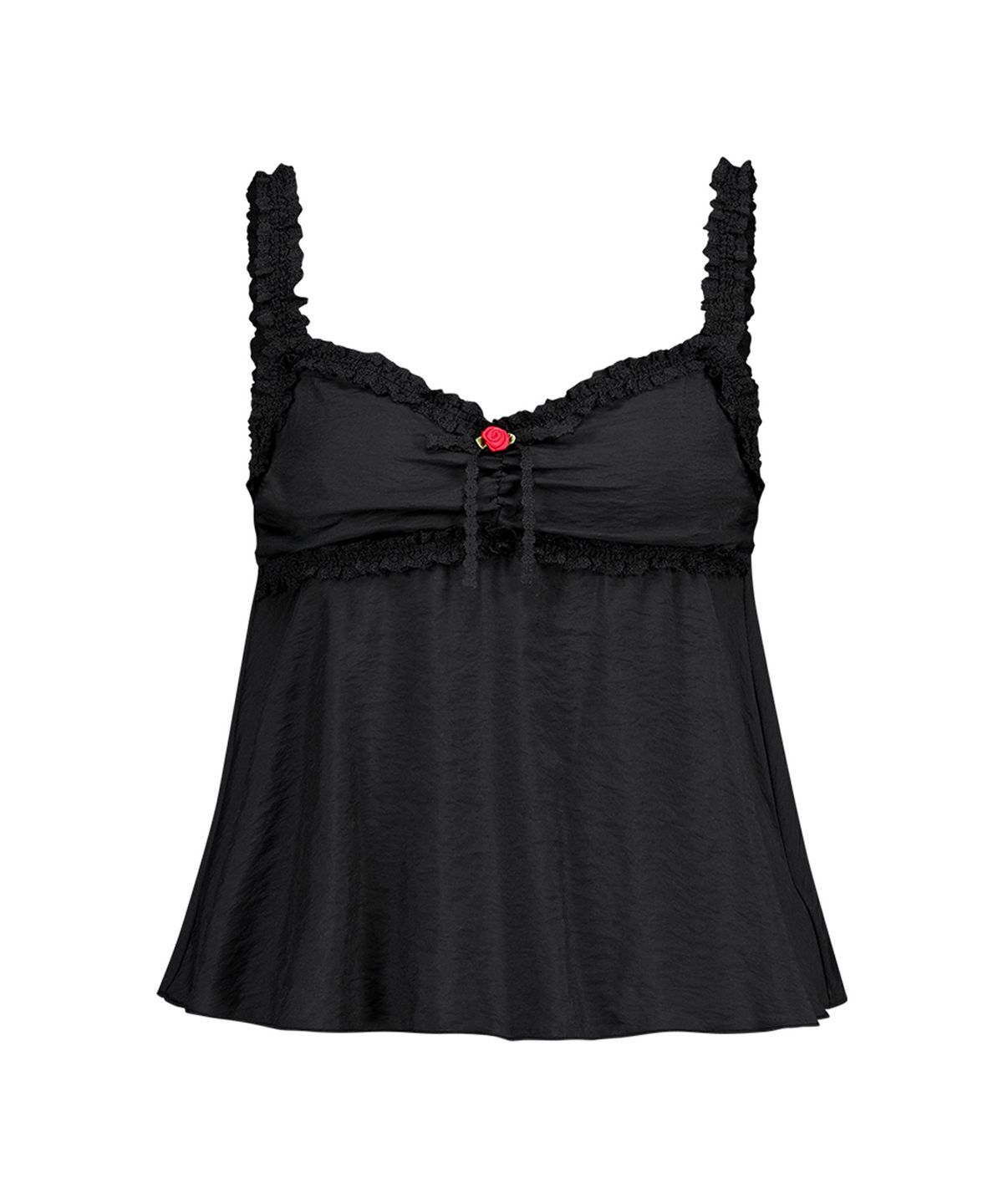 에즈이프 캘리(ASIF CALIE) FLOWER LACE TRIM SLEEVELESS BLACK
