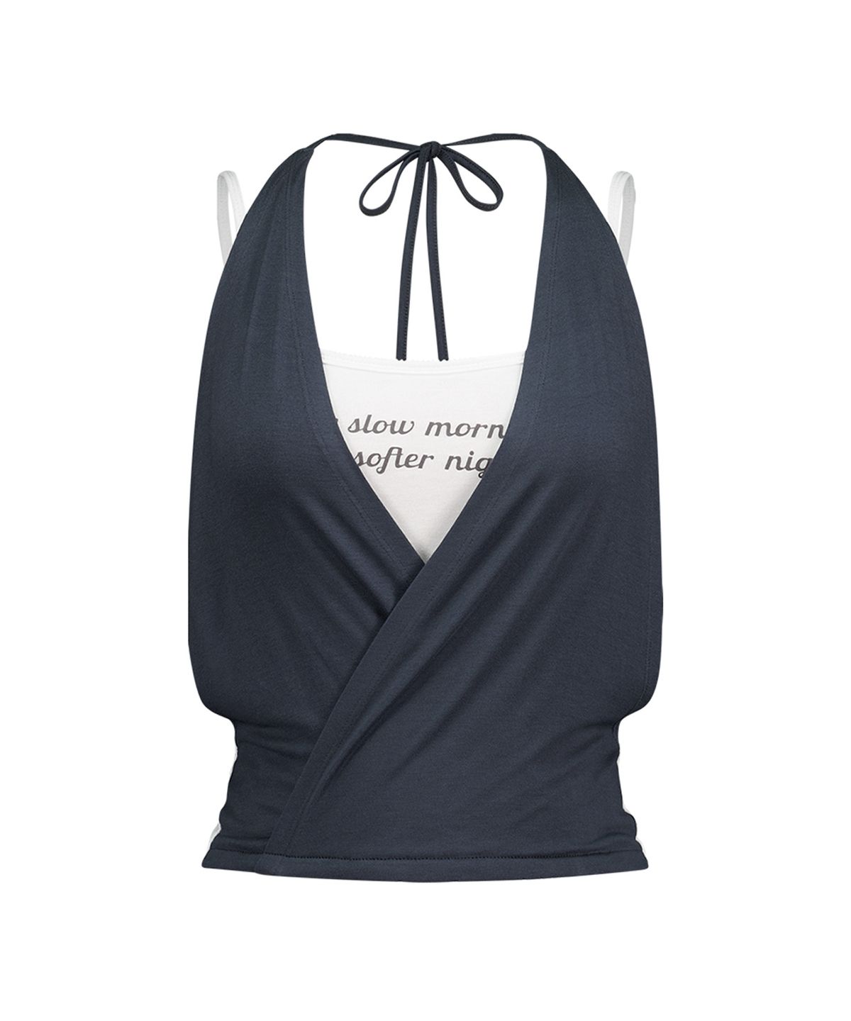에즈이프 캘리(ASIF CALIE) LAYERD HALTER SLEEVELESS DARK NAVY