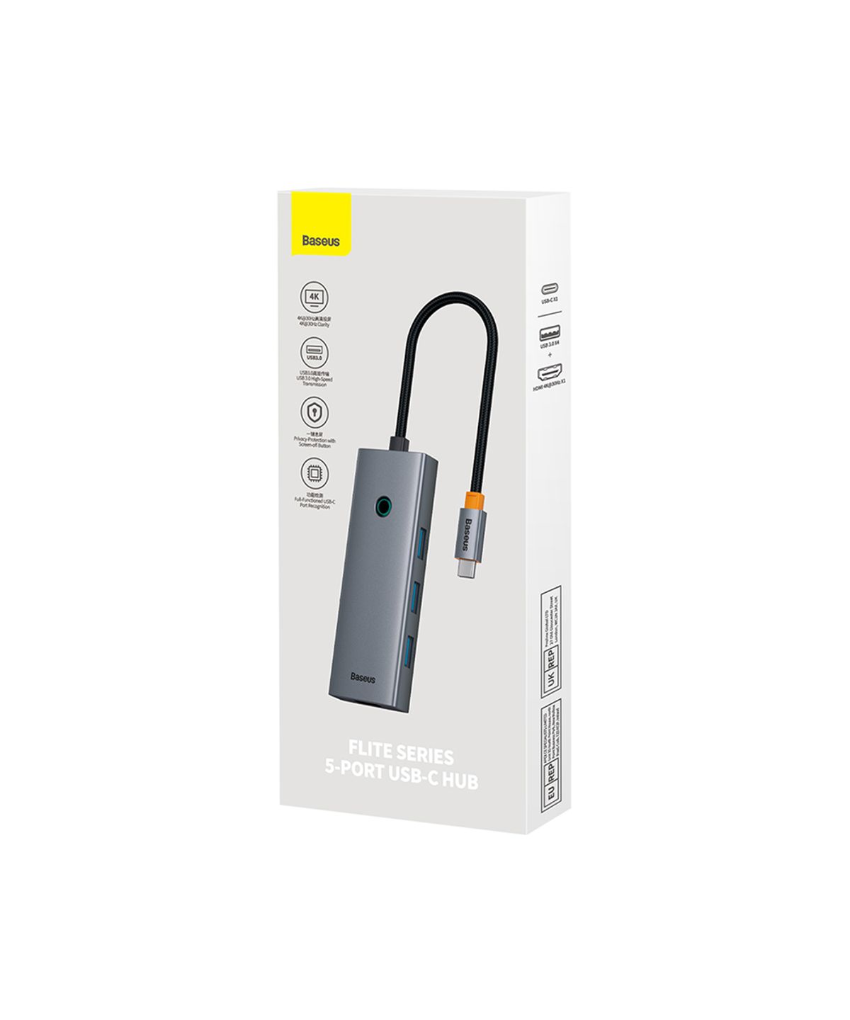 베이스어스(BASEUS) USB 허브 멀티 포트 스마트 미러링 울트라조이 5 in 1 4K 30Hz