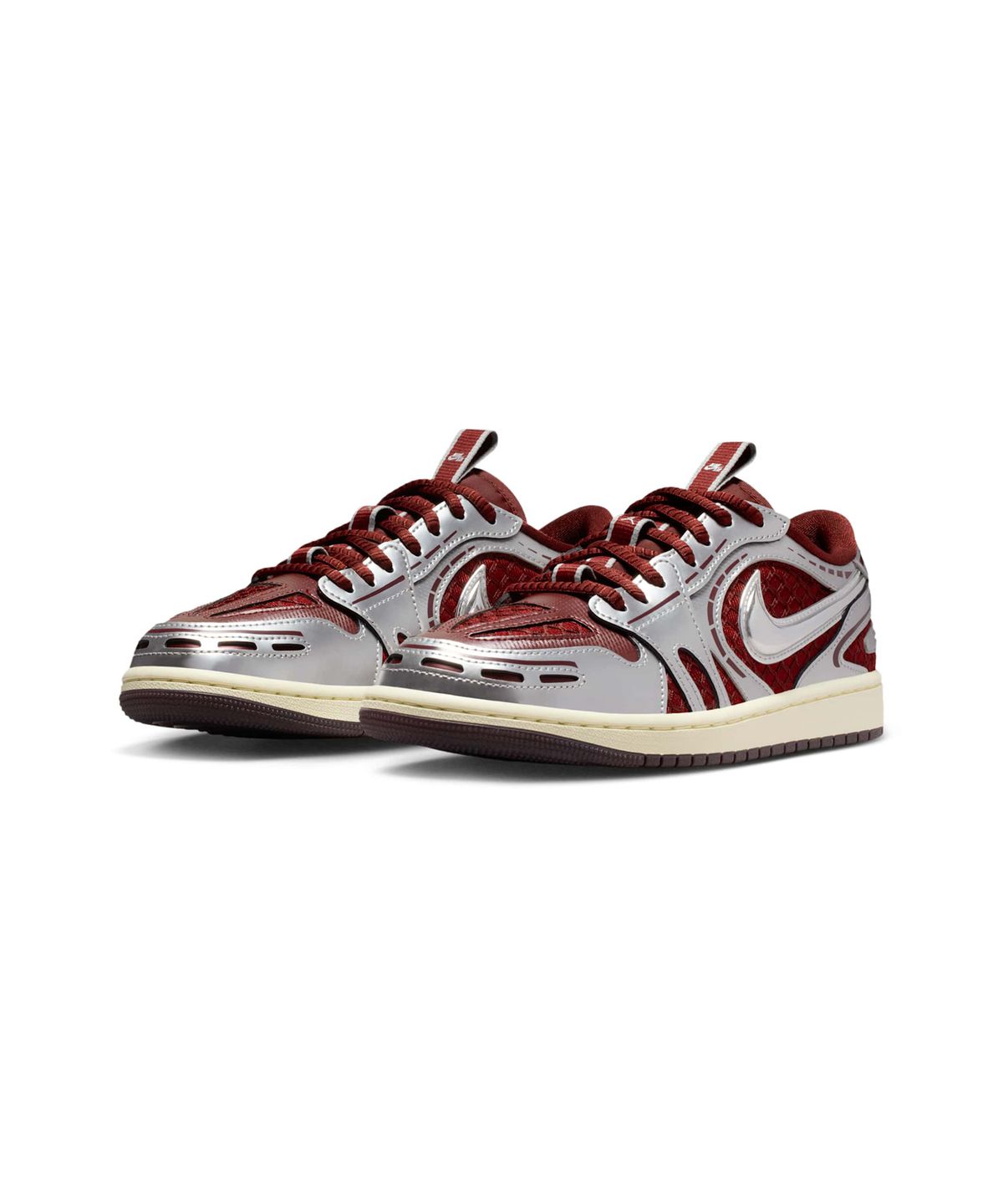 나이키(NIKE) 에어 조던 1 로우 메소드 오브 메이크 W - 다크 팀 레드:메탈릭 실버:코코넛 밀크 / HQ2186-600