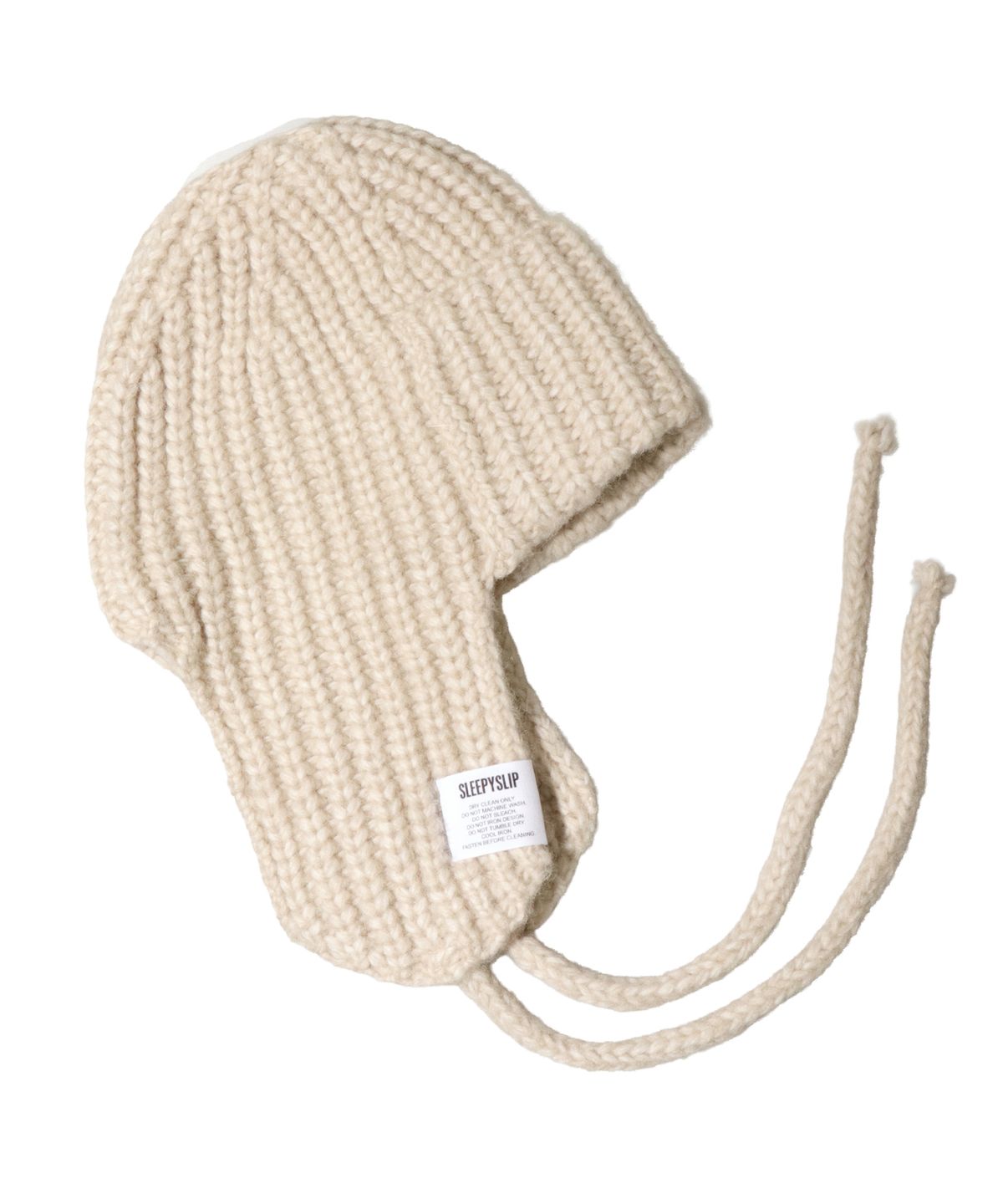 슬리피슬립(SLEEPYSLIP) MOSS KNIT BEIGE TROOPER HAT