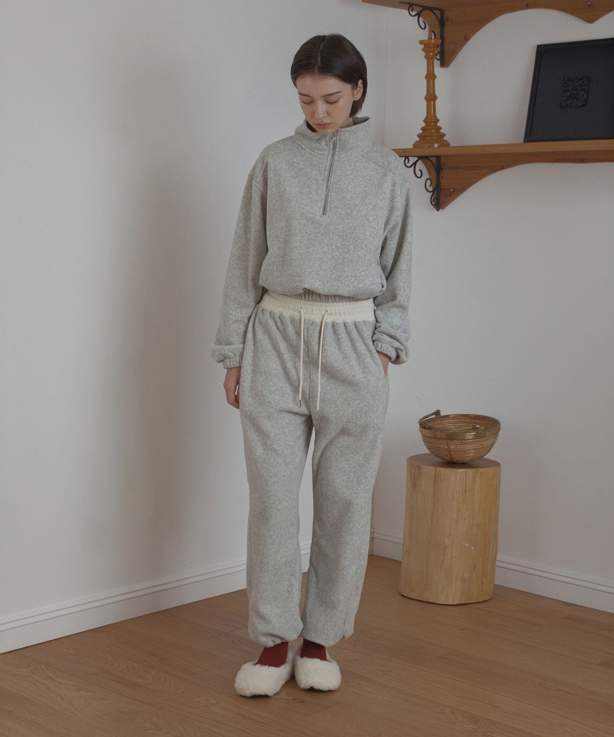 포에트서울(POETSEOUL) (terry)fleece half zip-up_w/melange