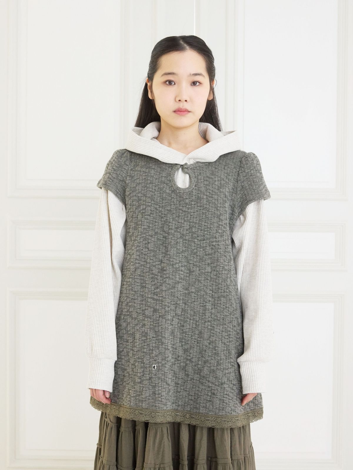 콜로신스(COLOCYNTH) Weird Drop Top Dress Khaki Charcoal