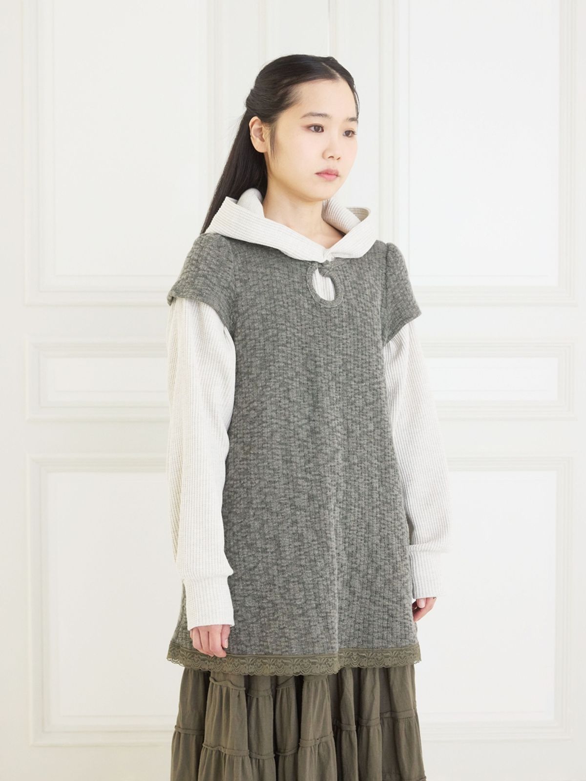 콜로신스(COLOCYNTH) Weird Drop Top Dress Khaki Charcoal