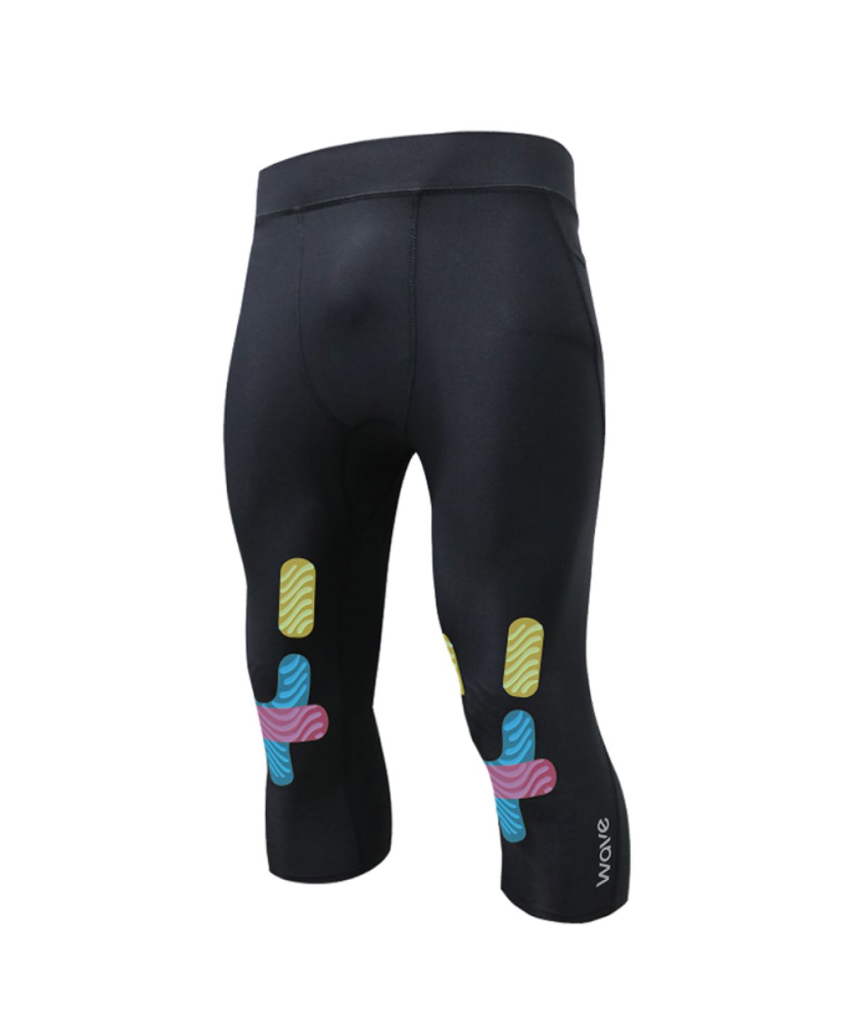 웨이브웨어(WAVEWEAR) 무릎 & 햄스트링 스포츠테이핑 컴프레션 7부 레깅스 CL20
