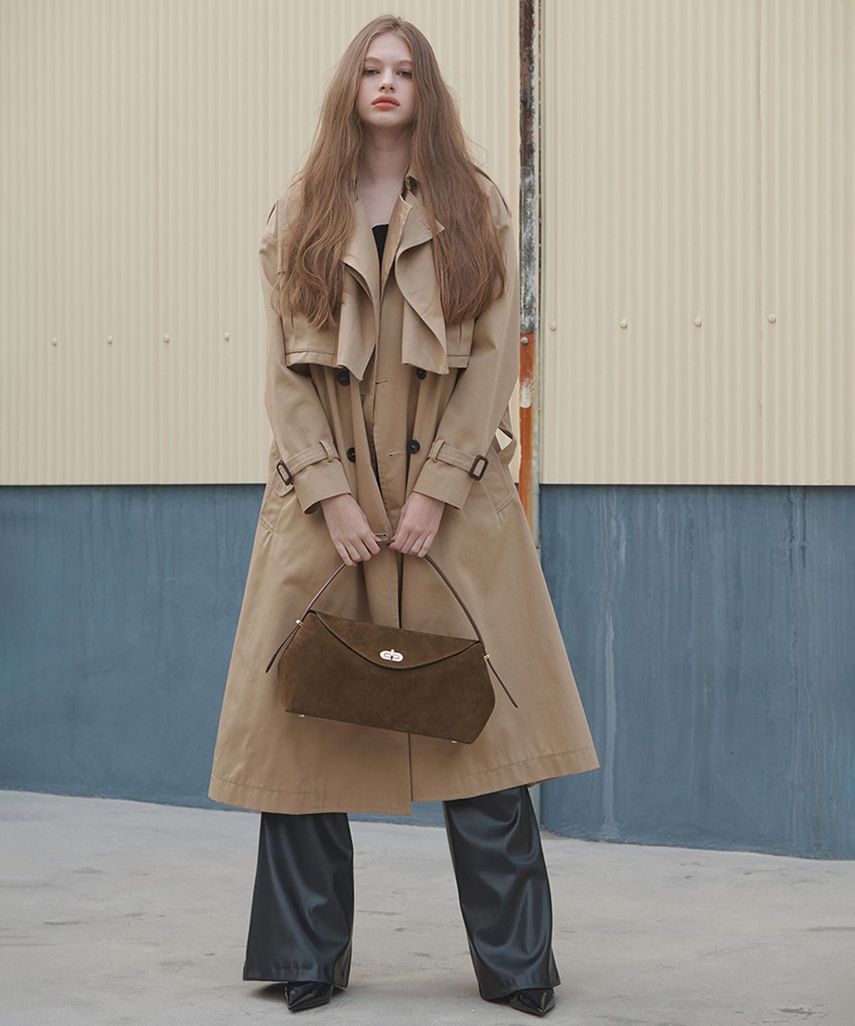 끌라베(CLAVE) 니콜 스웨이드 브라운 토트백 (NICOLE Suede brown Tote Bag)