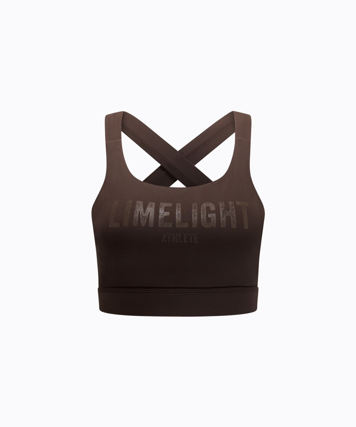 라임라잇 어패럴(LIMELIGHT APPAREL) 애슬릿 빅로고 스탠다드 스포츠 브라 (브라운)