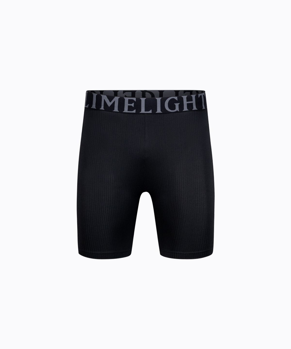 라임라잇 어패럴(LIMELIGHT APPAREL) 라임라잇 빅로고 스트라이프 컴프레션 쇼츠 남성 (블랙/그레이)