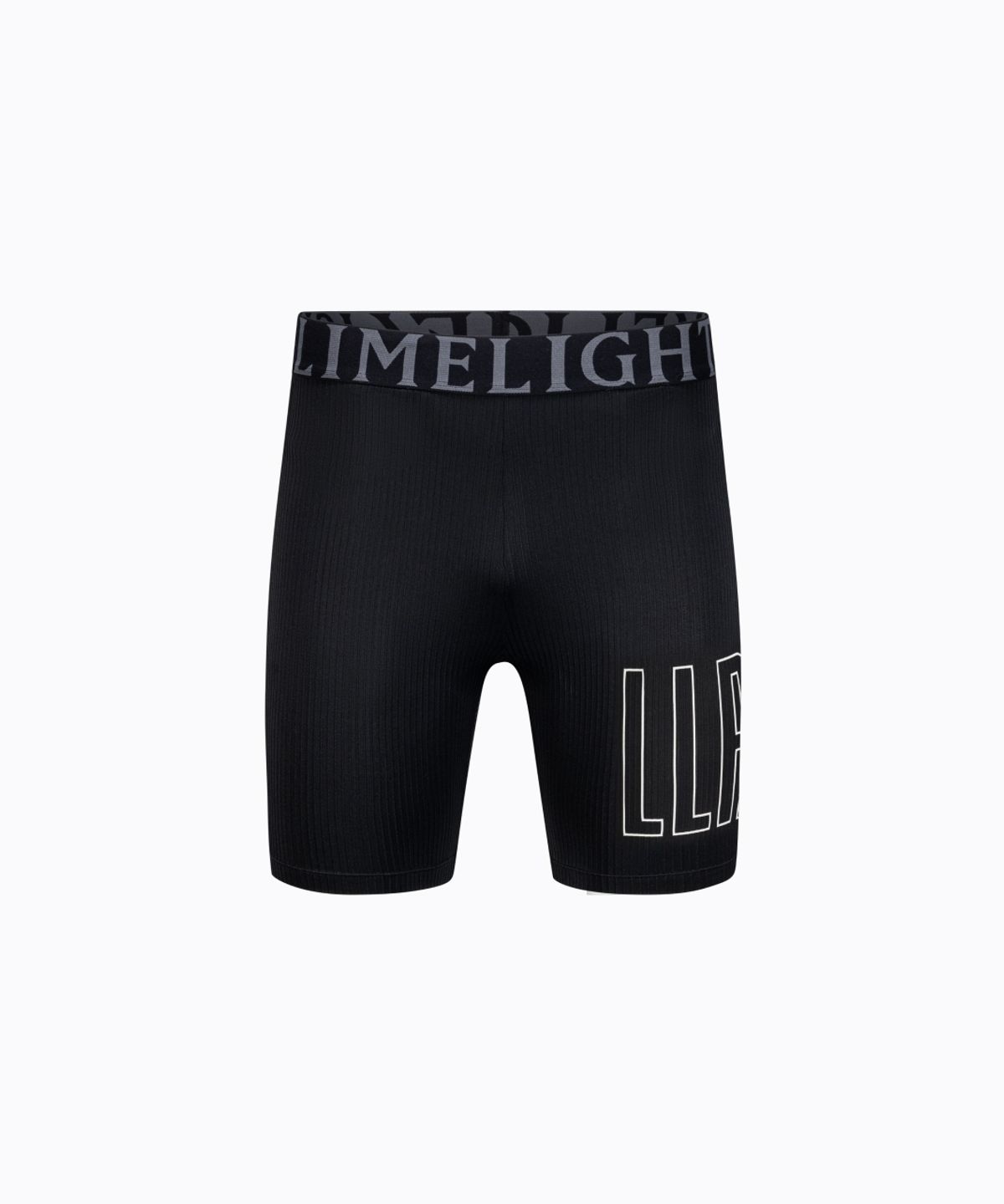 라임라잇 어패럴(LIMELIGHT APPAREL) LLR 러닝 빅로고 스트라이트 컴프레션 쇼츠 남성 (블랙/화이트)