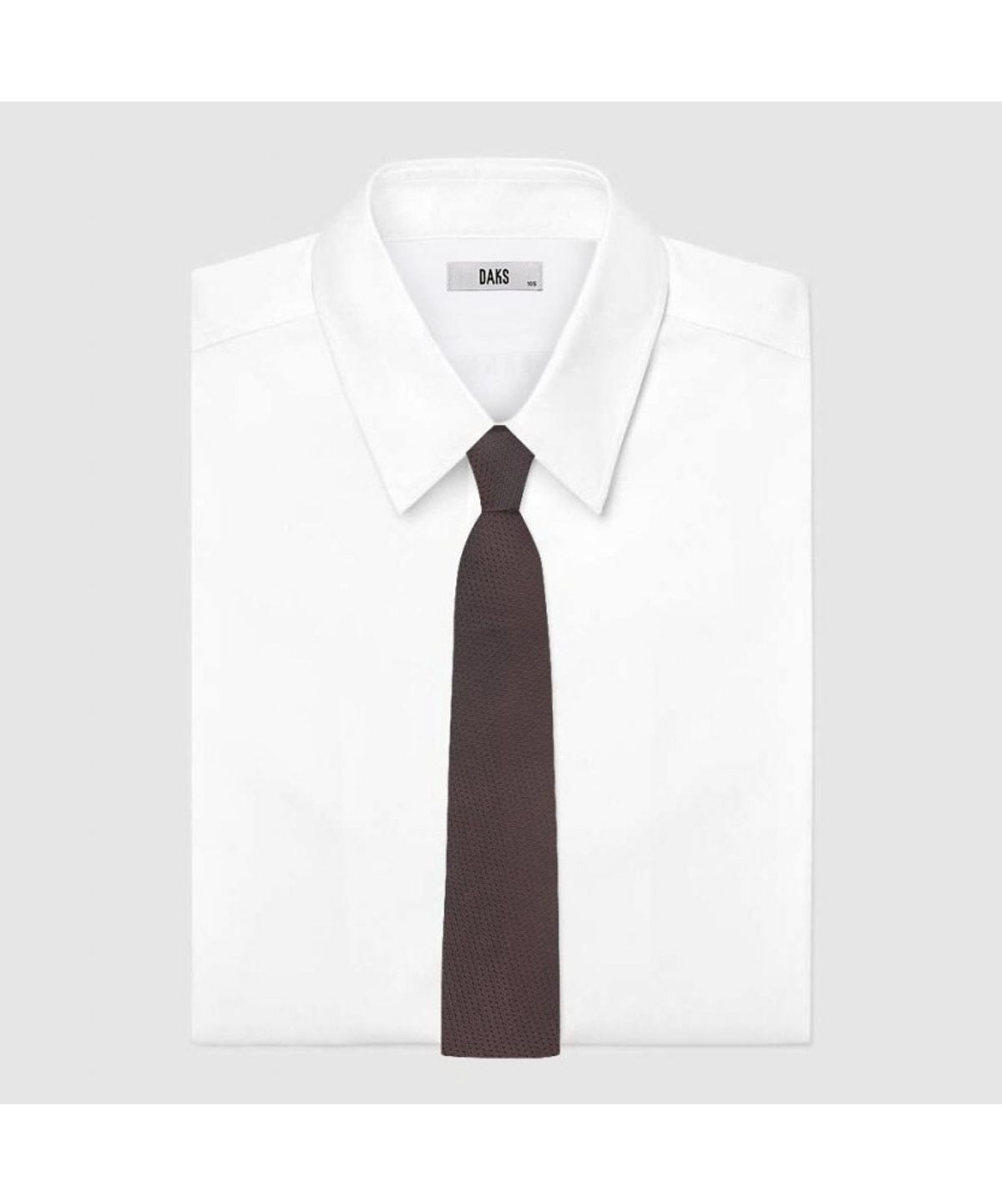닥스셔츠(DAKS SHIRTS) 실크100 슬림 솔리드 넥타이 브라운_DLG1ACF1273W1