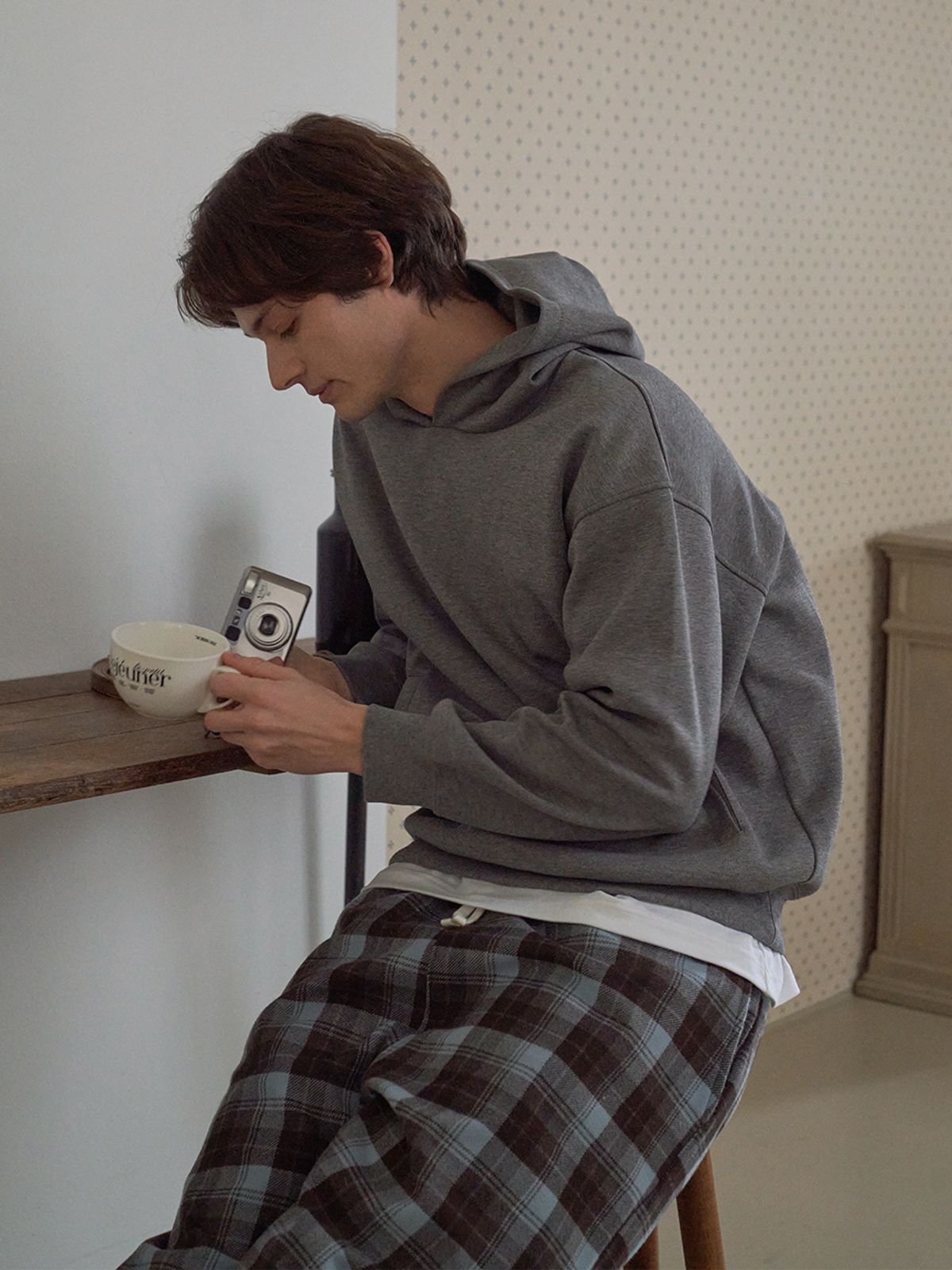 비비홈(VIVIHOME) (uni)로맨틱홀리데이 윈터스카이 체크 파자마 팬츠