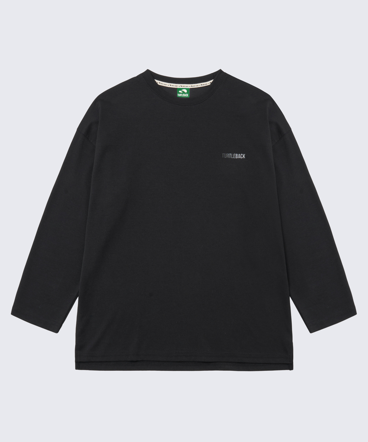터틀백(TURTLEBACK) 듀얼 코어 오버핏 긴팔 티셔츠 (블랙)