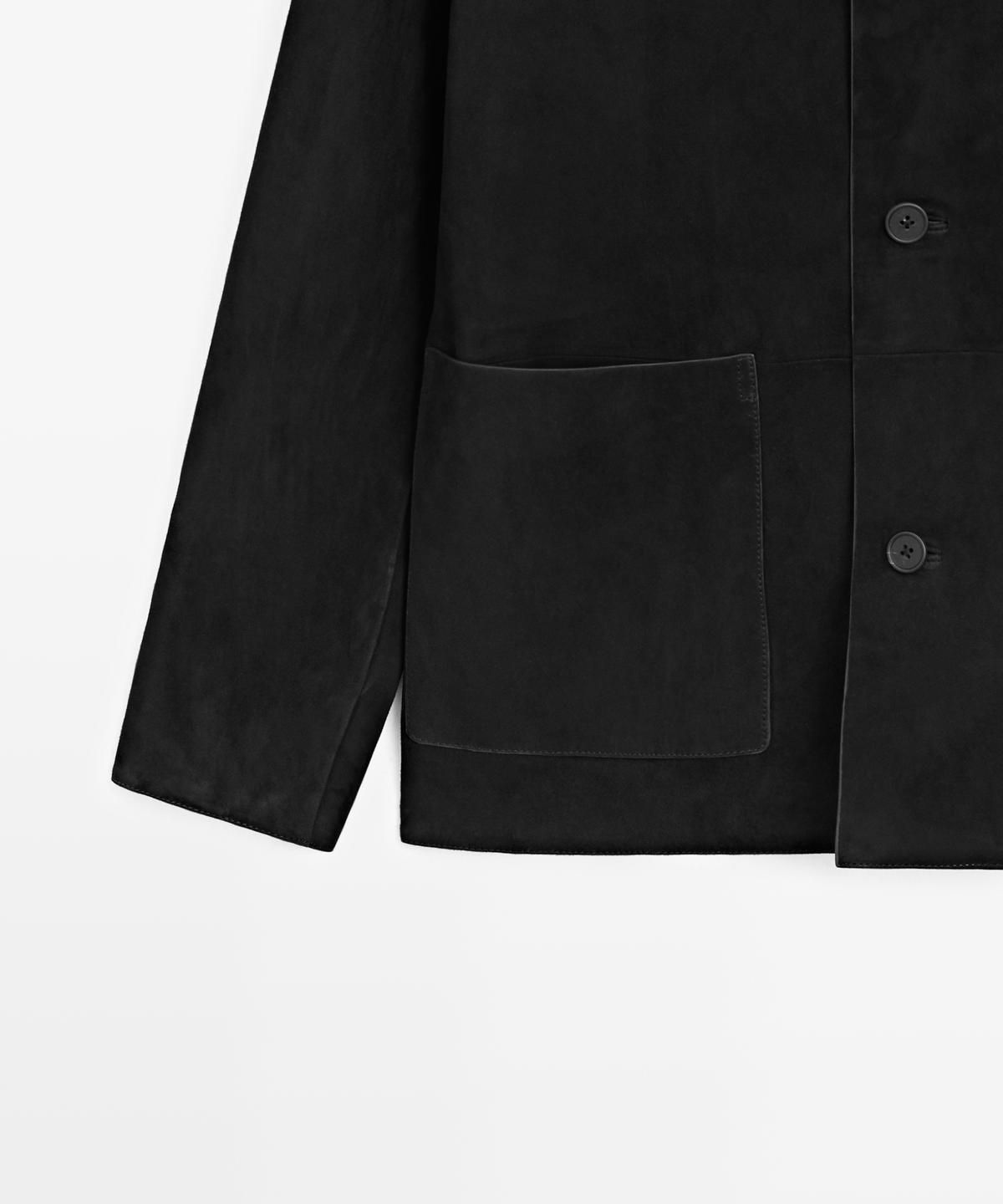 마시모두띠(MASSIMO DUTTI) 포켓 디테일 스웨이드 레더 자켓