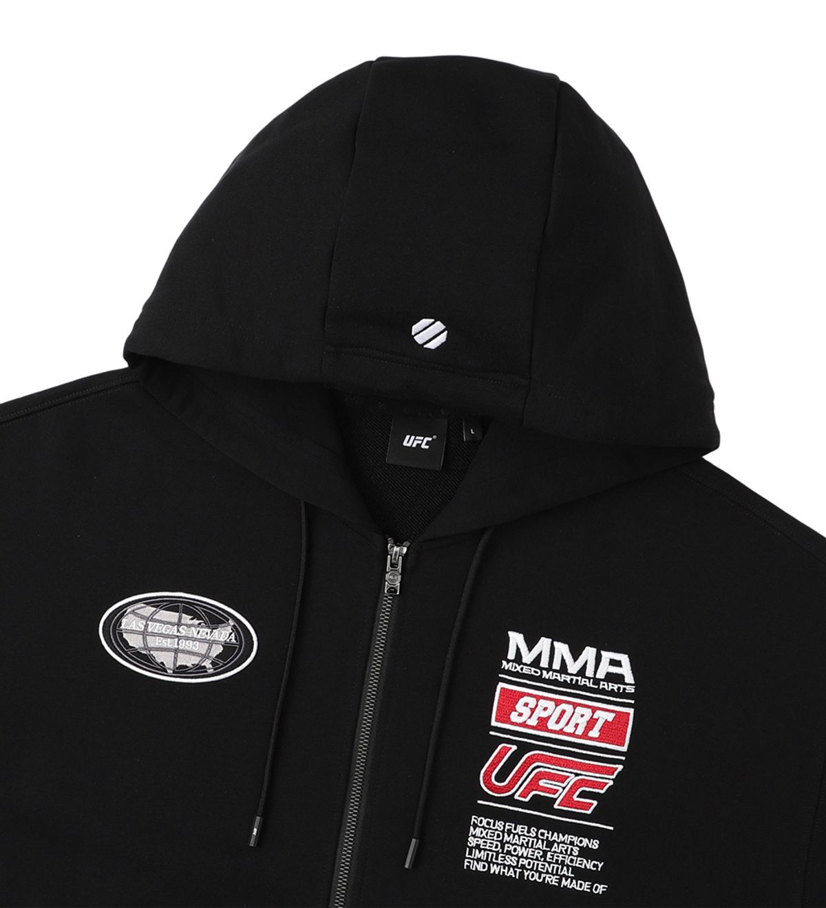 유에프씨 스포츠(UFC SPORT) UFC 챔프 스폰 오버핏 후드 집업 블랙 U2HDX1306BK