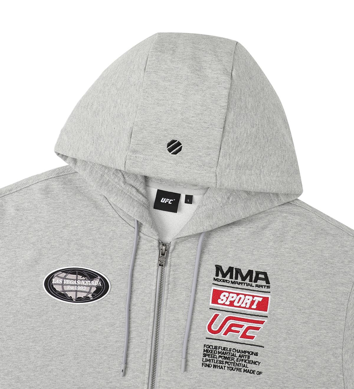 유에프씨 스포츠(UFC SPORT) UFC 챔프 스폰 오버핏 후드 집업 멜란지 그레이 U2HDX1306MG