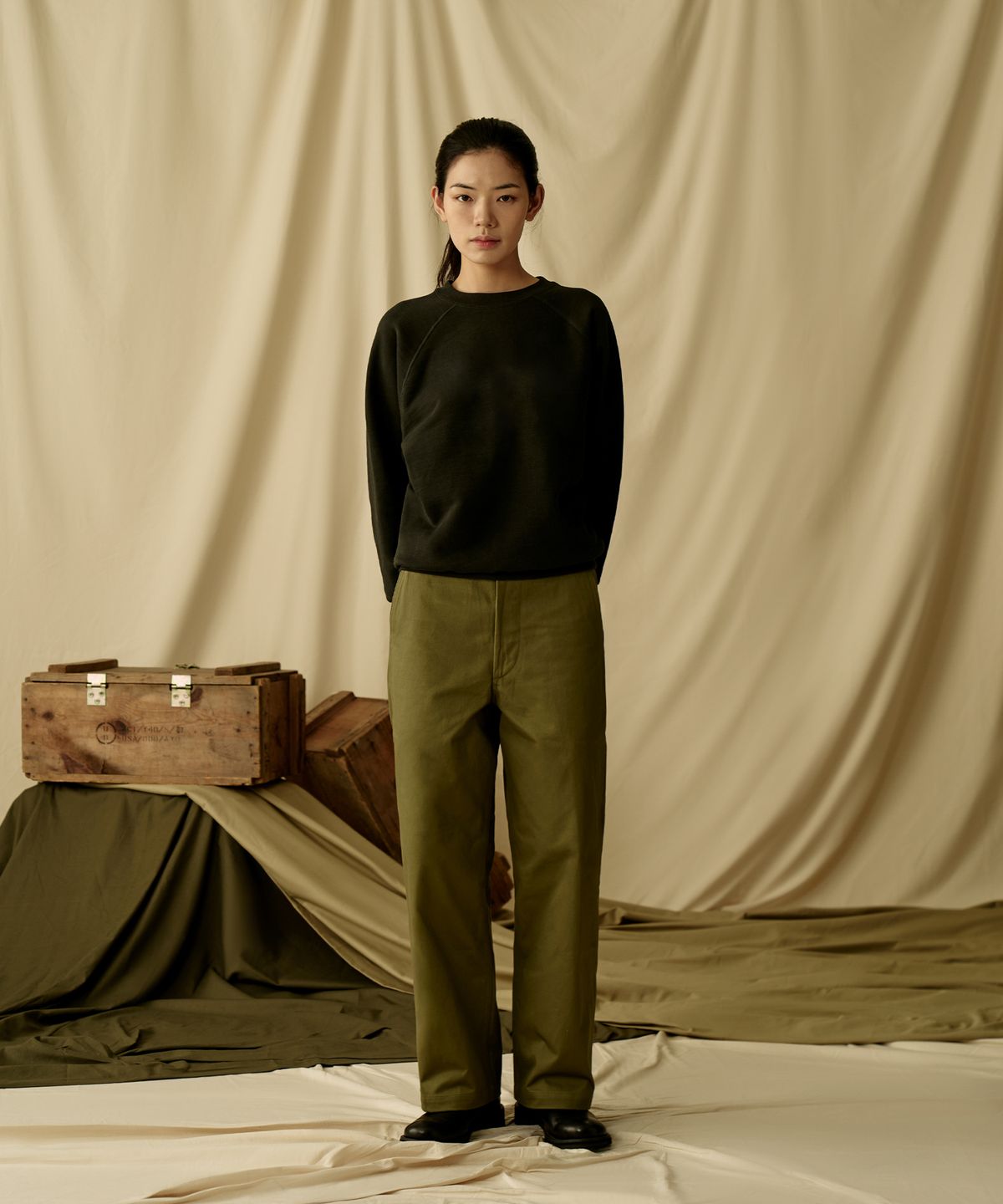 브론슨(BRONSON) 1942 US Army Chino Trousers Olive (Korea Edition)