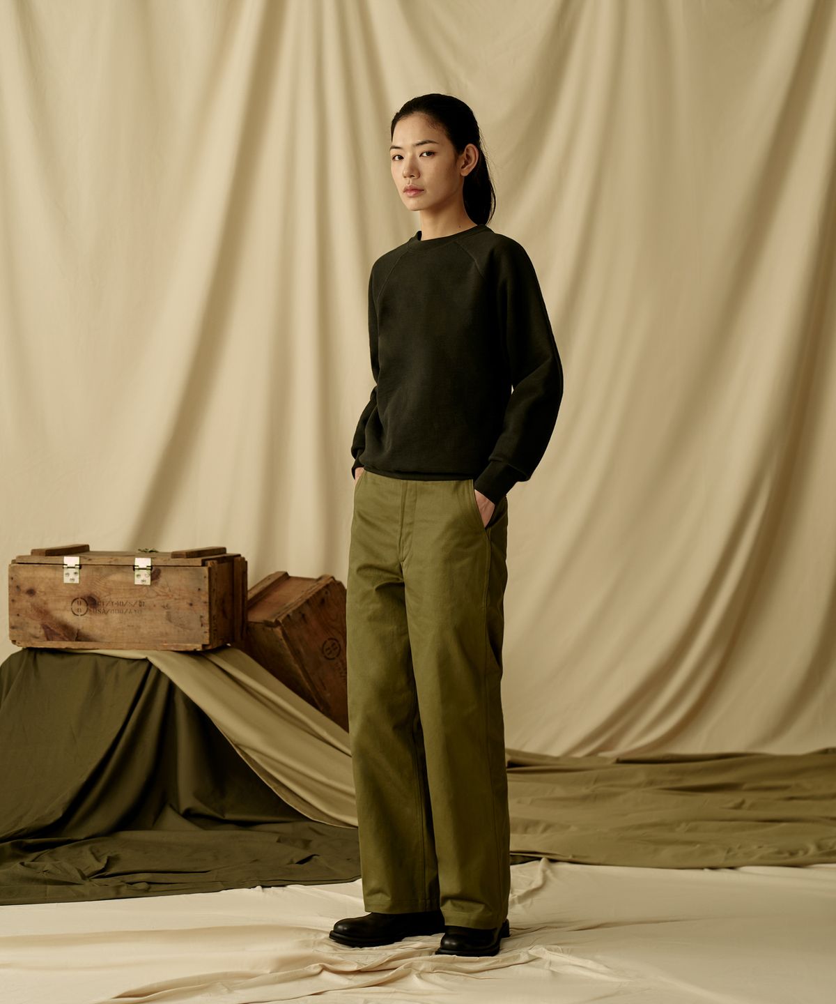 브론슨(BRONSON) 1942 US Army Chino Trousers Olive (Korea Edition)