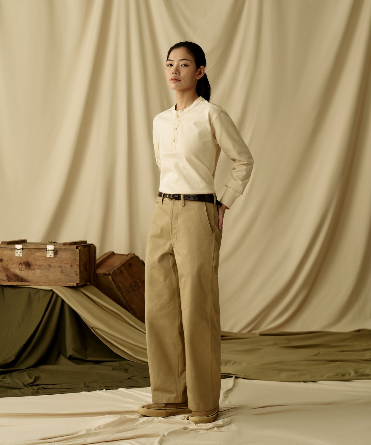 브론슨(BRONSON) 1942 US Army Chino Trousers Olive (Korea Edition)