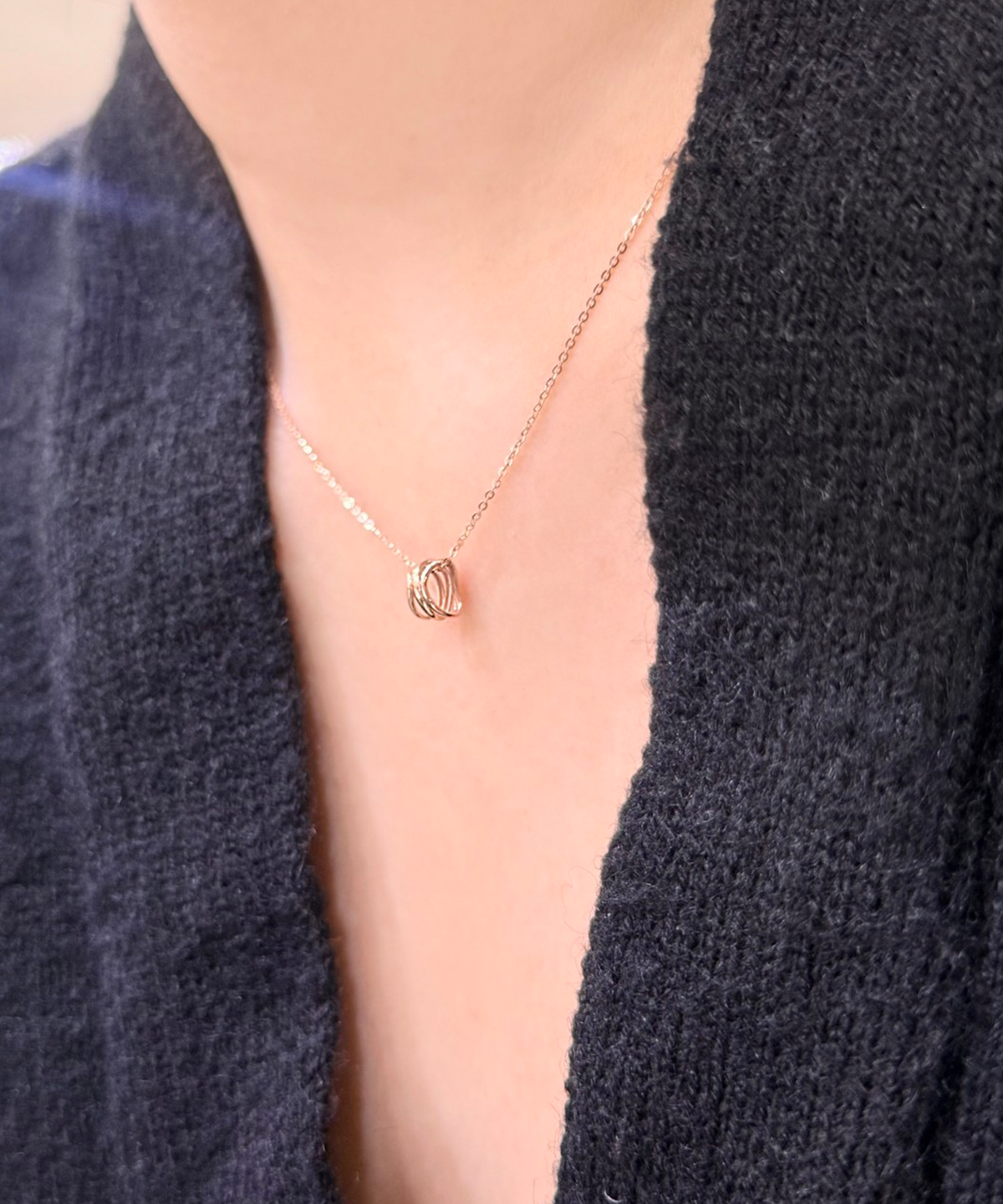 제이라헬(J-RAHEL) [14K/18K 골드] 볼륨 커브링 펜던트 목걸이