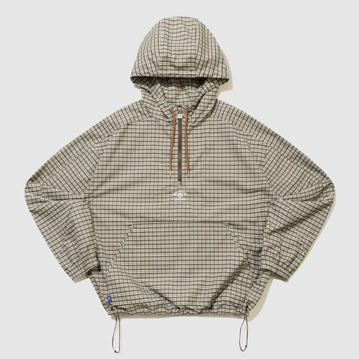 엄브로(UMBRO) 오버핏 파이핑 후드 아노락 브라운 UR121CWT11
